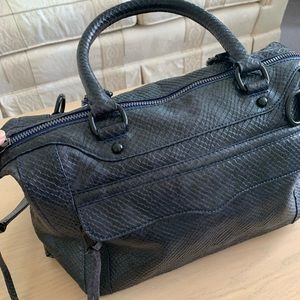 Rebecca Minkoff Morning After - Black/Blue Snakeskin Leather - Extremely Rare